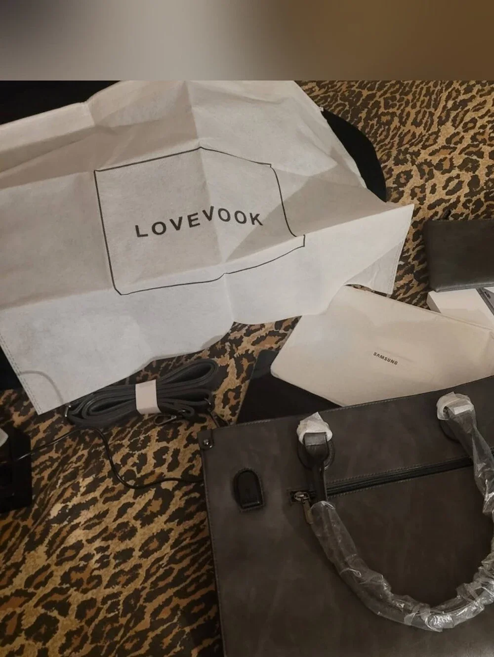 2Pcs Lovevook Vintage Leather Laptop Bag